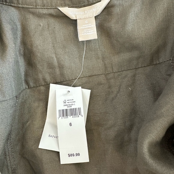 LINEN RAYON BANANA REPUBLIC SHORT SLEEVE DRESS SIZE 6 - Picture 7 of 7